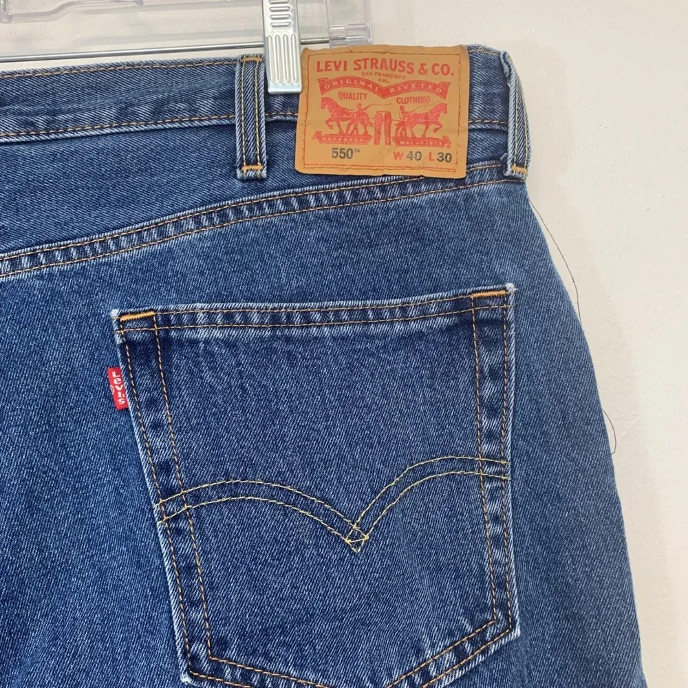 Levis 550 Relaxed Fit Mens Jeans 40x30 (fit 40x29) Blue Medium Wash  Straight